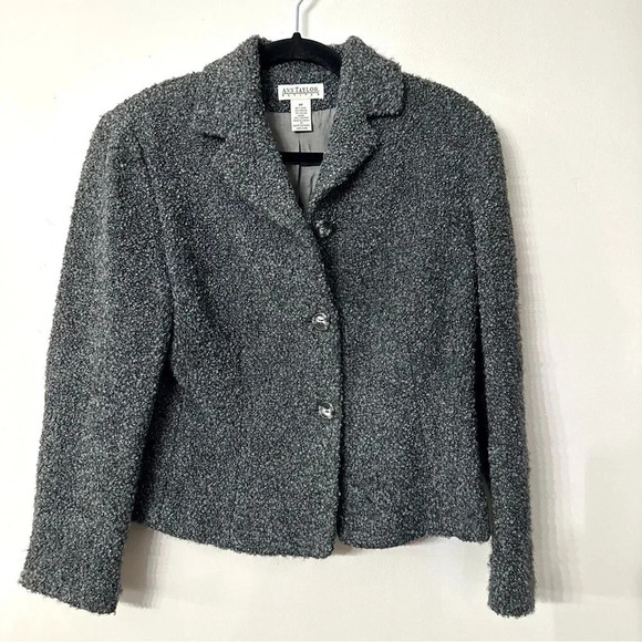 Ann Taylor Petites Women's Vintage Wool Blend Gray Jacket Size 8P GUC - Picture 2 of 7